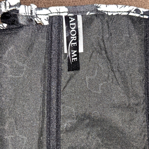 NWOT AdoreMe 5X Bernice Black and White Floral Corset - Picture 6 of 10
